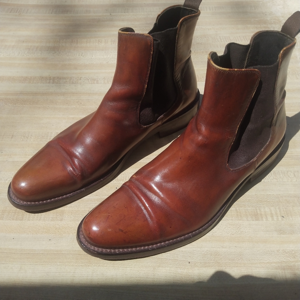 Doucals Mens Chestnut Brown Dress Chelsea Boot EU 43.5/ US 10.5